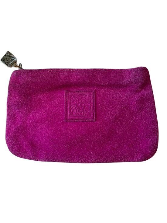 Anne Klein Handbags - 🩷ANNE KLEIN🩷VINTAGE SUEDE LION EMBOSSED POUCH.